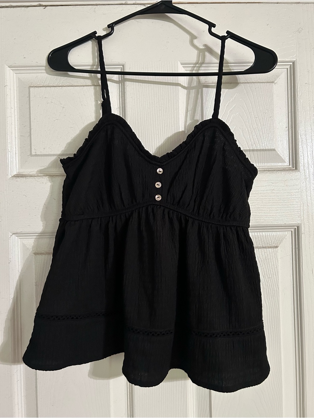 No Boundaries Black Peplum Spaghetti Strap Camisole